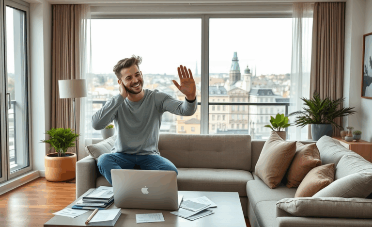 En person som snabbt får sitt lånegodkännande online.