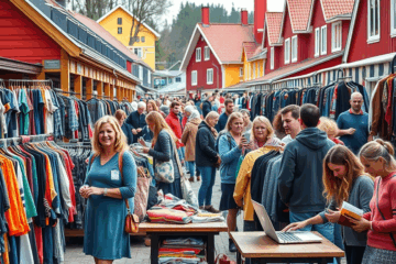 En illustration av olika sätt att tjäna snabba pengar i Sverige, inklusive försäljning av begagnade föremål och deltagande i marknadsundersökningar.
