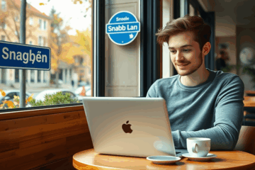 En person använder en dator för att ansöka om ett online-lån med omedelbar godkännande.