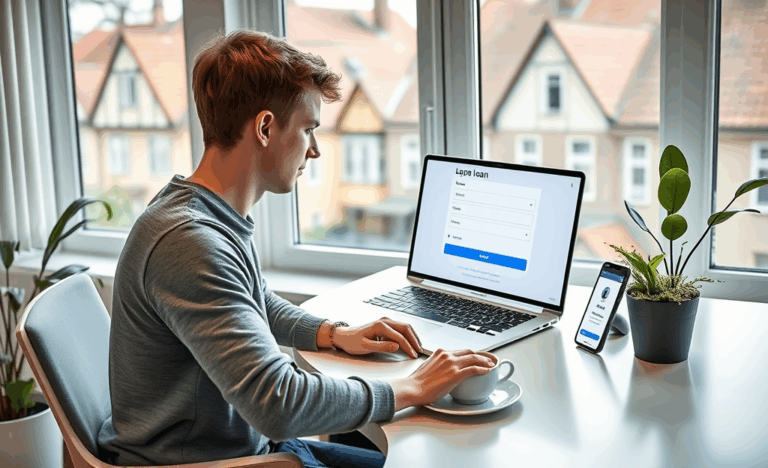 Person som ansöker om kredit online med få dokumentkrav
