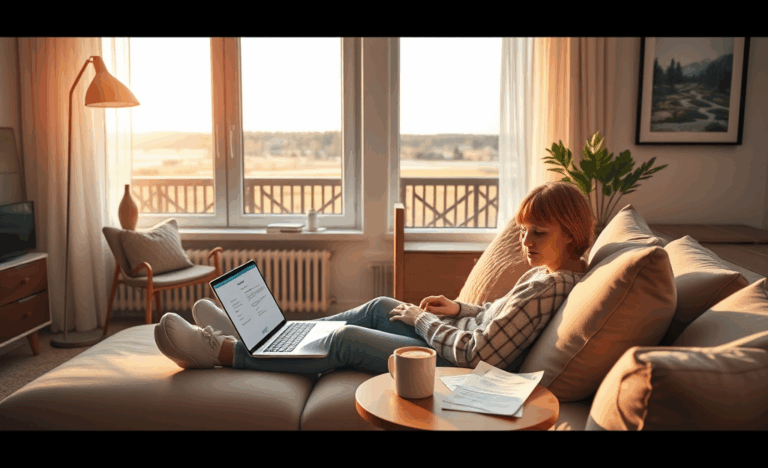 En person som ansöker om lån online från bekvämligheten av sitt hem