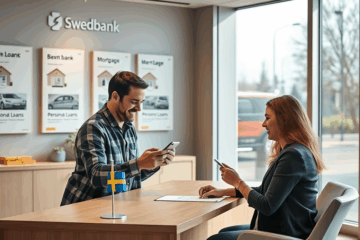 En person som ansöker om lån online på Swedbank