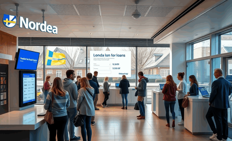 Bild på en glad person som beviljas snabb lån på Nordea Bank