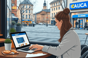 En person som ansöker om kredit online via ICA Bankens webbplats