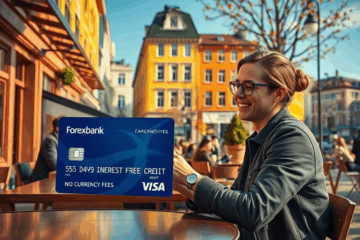 En illustration av Forex Bank kreditkort som erbjuder snabb kredittjänst.