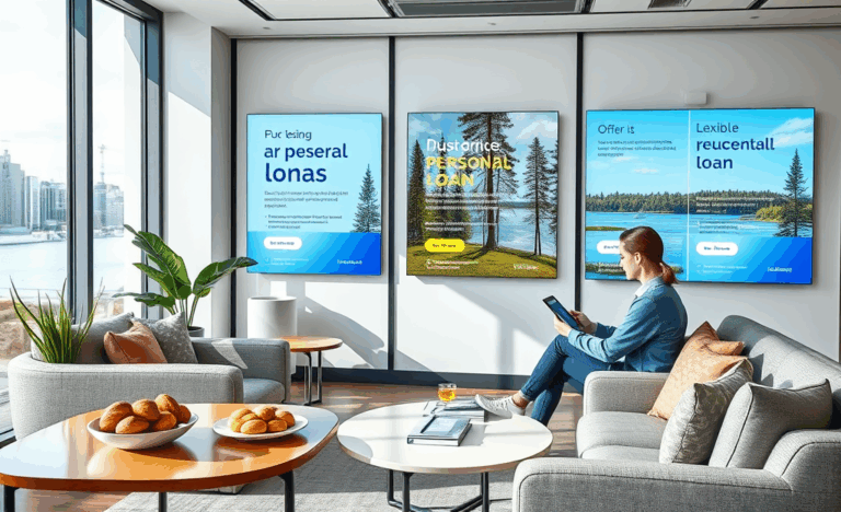 Illustration av en person som använder Instabank för att ansöka om privatlån utan säkerhet