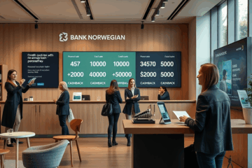 Användarvänligt gränssnitt på Bank Norwegians webbplats som visar olika finansieringsalternativ.