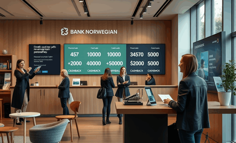 Användarvänligt gränssnitt på Bank Norwegians webbplats som visar olika finansieringsalternativ.