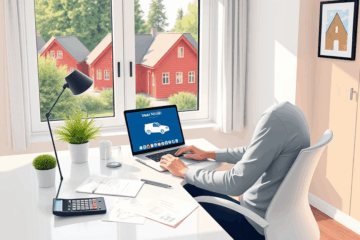 Person använder Wasa Kredits digitala lånekalkylator för att ansöka om lån online.