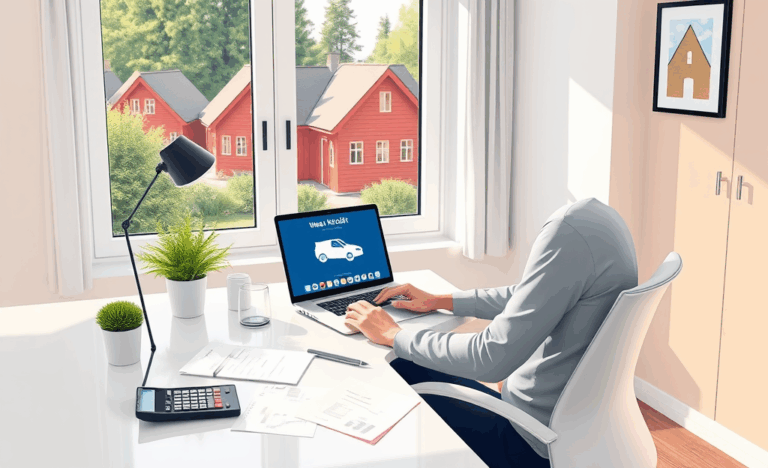 Person använder Wasa Kredits digitala lånekalkylator för att ansöka om lån online.